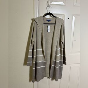 NEW Apt. 9 Women's Beige Striped Sweater Cardigan Sweater Size XXL